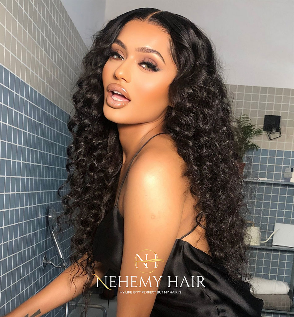 Nehemy-Wig-Wavy-Raw-Hair Wig Lace frontale Ondulé Wavy Raw Hair